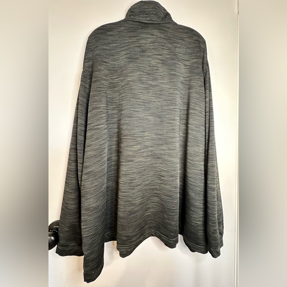 Haggar In Motion Natural Stretch Long Sleeve Green Black Front Zip Sweater 3X - Picture 2 of 8